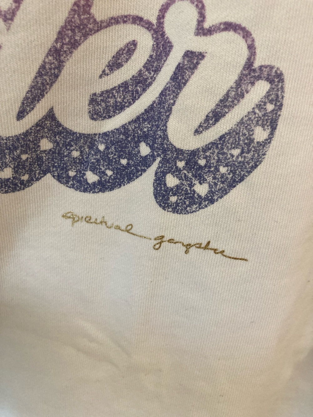 Spiritual Gangster White Sweatshirt with Gold Script Label Love Louder - Picture 3 of 7